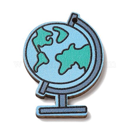 Подвески из дерева с цветной печатью WOOD-S062-02D-1