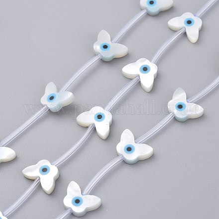 Perlas de concha de nácar de concha blanca natural SSHEL-L018-011-1