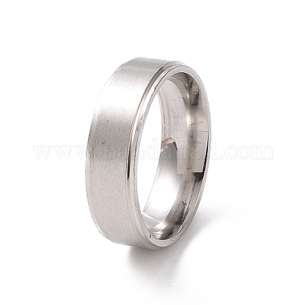 201 anillo liso de acero inoxidable para mujer RJEW-I089-31P-1