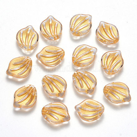 Transparent Spray Painted Glass Beads GLAA-T016-14A-1