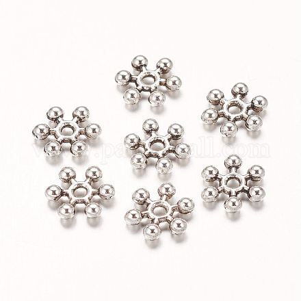 Snowflake Zinc Alloy Beads Spacers X-PALLOY-Q062-AS-1