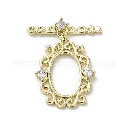 Латунные застежки с цирконами KK-C048-05G-1