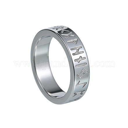 Винтажное кольцо из нержавеющей стали 304 с символами рун викингов PW-WG0D6EE-09-1