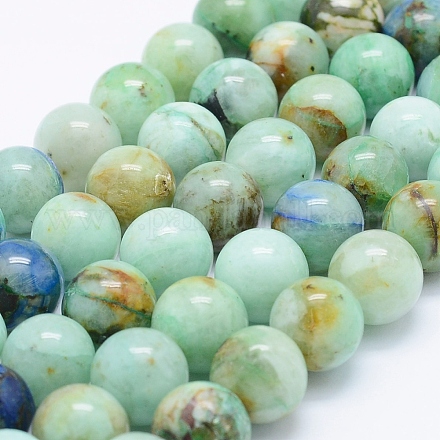 Chapelets de perles en chrysocolle naturelle G-J373-02-12mm-1