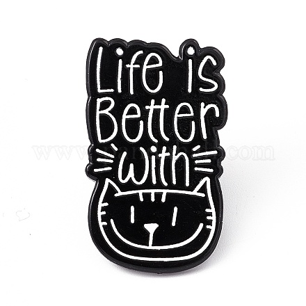 Life Is Better with Cat Enamel Pin JEWB-A005-22-01-1