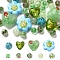 38Pcs 9 Styles Handmade Lampwork Silver Foil Glass Beads, Mixed Shapes, Mixed Color, 7.5~20.5x7.5~15.5x8.5~10mm, Hole: 1.2~2mm