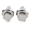 304 Stainless Steel Stud Earrings for Women, Stainless Steel Color, Square, 4x4mm