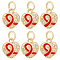 15Pcs Brass Micro Pave Clear Cubic Zirconia Pendants, with Jump Rings, Heart, Real 18K Gold Plated, 11.5x10x2.5mm, Hole: 3.5mm