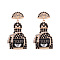 Zinc Alloy Rhinestone Dangle Stud Earrings, Perfume Bottle, with Enamel, Golden, Black, 51x26mm