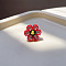 Christmas Cartoon Alloy with Resin Finger Rings, Platinum, Snowflake, Inner Diameter: Adjustable