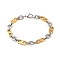 201 Stainless Steel Oval Link Chain Bracelets, with 304 Stainless Steel Clasps, Golden & Stainless Steel Color, 8-1/2 inch(21.5cm)
