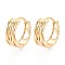 Brass Hoop Earrings, Ring, Nickel Free, Real 18K Gold Plated, 16x16~16.5x7.5mm