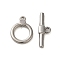 Non-Tarnish 304 Stainless Steel Toggle Clasps, Round, Stainless Steel Color, Ring: 18.5x14x2.5mm, Hole: 2mm, Bar: 8x25.5x3mm, Hole:2.5mm