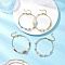 4Pcs Natural Mixed Gemstone Beaded Bracelets for Women, Round, with Brass Rhinestone Spacer Beads, 6-7/8 inch(17.5cm)