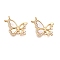 Brass Micro Pave Cubic Zirconia with Shell Pendants, Cadmium Free & Lead Free, Butterfly Charms, Real 18K Gold Plated, 15x17.5x2.5mm, Hole: 1mm