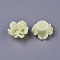 Resin Beads, Flower Rose, Creamy White, 24x13mm, Hole: 1.5mm