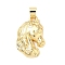 Brass Pendants, Horse Charms, Long-Lasting Plated, Cadmium Free & Lead Free, Real 18K Gold Plated, 26x16.5x4mm, Hole: 5x4mm