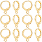 50Pcs Brass Leverback Earring Findings, with Loop, Golden, 15x11.5x2mm, Hole: 2mm, Pin: 1mm