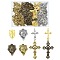 40Pcs 8 Styles Tibetan Style Alloy Pendants, Mixed Shapes, Mixed Color, 23~43.5x14.5~26x2~3mm, Hole: 1~4mm, 5pcs/style
