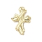 Brass Pendants, Cross, Rack Plating, Long-Lasting Plated, Cadmium Free & Lead Free, Real 18K Gold Plated, 25x17x3mm, Hole: 1.4mm