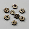 4-Hole Coconut Buttons, Flower, Coffee, 12.5x12x3.5mm, Hole: 1.5mm