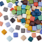 200G Glass Cabochons, Square, Mixed Color, 12~12.5x12~12.5x6mm