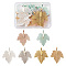 Iron Pendants, Electroplate Natural Leaf, Grape Leaf, Mixed Color, 35x27x1.5mm, Hole: 3x5.5mm,  6 colors, 2pcs/color, 12pcs/box