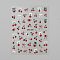 PET & Resin Rhinestone Nail Art Stickers Decals, Self-adhesive, For Nail Tips Decorations, Cherry Pattern, FireBrick, 9.2x7x0.1cm