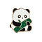Panda Theme Enamel Pins, Alloy Brooches for Backpack Clothes, White, 28x25mm