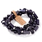 3Pcs Synthetic Blue Goldstone Bead Bracelet  Sets for Men, 7-1/2 inch(19cm)