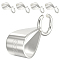 6Pcs 925 Sterling Silver Tube Bails, Loop Bails, Triangle, Platinum, 10x5x3.5mm, Hole: 1.8mm and 5.5x4mm