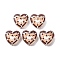 Transparent Glass Enamel Beads, Hand Drawn Beads, Heart, Camel, 12x12.5x6.5mm, Hole: 1.2mm