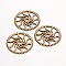 Steampunk Theme Tibetan Style Alloy Gear Cog Pendants, Lead Free & Cadmium Free & Nickel Free, Antique Bronze, 25x1mm, Hole: 2mm