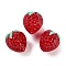 Handmade Lampwork Beads Strand, Strawberry, Dark Red, 13~14x11.5~12x10~10.5mm, Hole: 1.2mm, about 30pcs/strand, 15.55''(39.5cm)