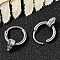 Snake Head 316 Surgical Stainless Steel Hoop Earrings, Hoop Nose Rings, Antique Silver, 16.5x5mm, Inner Diameter: 7.94~8mm, Pin: 1.15mm(17 Gauge)