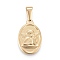 304 Stainless Steel Pendants, Oval with Angel, Golden, 22x14.5x2.5mm, Hole: 3x7mm