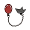 S S Georgie Paper Boat & Balloon Enamel Pins, Alloy Lapel Pin Backs for Backpack Clothes, with Cable Chain, Red, 101mm