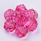 Transparent Acrylic Beads, Faceted, Round, Hot Pink, 20x20mm, Hole: 2.9mm