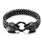 Wolf Viking 304 Stainless Steel Wheat Chain Bracelets for Men, Alloy Clasp, Black, 8-1/4 inch(21cm)