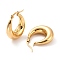 PVD Vacuum Plating 304 Stainless Steel Chunky Hoop Earrings for Women, Golden, 26x22x8mm, Pin: 0.6mm