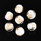 Handmade Gold & Silver Foil Glass Beads, Round, White, 10~11mm, Hole: 1~1.4mm