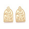 Alloy Pendants, Arch & Saint Francis, Cadmium Free & Lead Free, Matte Gold Color, 25x14x2mm, Hole: 1.5~1.6mm