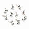 Brass Micro Pave Green Cubic Zirconia Charms, with Jump Rings, Long-Lasting Plated, Cactus, Antique Silver, 13x9x2.5mm, Jump Ring: 4x0.5mm, Inner Diameter: 2.5mm