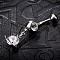Piercing Jewelry, Brass Cubic Zirconia Navel Ring, Belly Rings, with 304 Stainless Steel Bar, Cadmium Free & Lead Free, Planet, Platinum, Clear, 39x12mm, Bar: 15 Gauge(1.5mm), Bar Length: 3/8