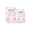 Resin Cabochons, Double Bear, Ghost White, 20.5x25.5x9mm