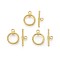 Alloy Toggle Clasps, Ring, Golden, Ring: 22x17.5x3mm, Hole: 2mm, Bar: 25.5x8x3mm, Hole: 2mm