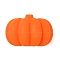 Pumpkin Food Grade Silicone Focal Beads, DIY Necklaces Making, Orange, 17.5x25.5x25.5mm, Hole: 2.5mm