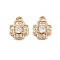 Brass Micro Pave Cubic Zirconia Pendants, Clover Charms, Real 18K Gold Plated, Clear, 9.5x7.5x3mm, Hole: 1mm