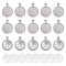 40pcs Flat Round Pendant Making Kits, Including Alloy Pendant Cabochon Settings, Transparent Glass Cabochons, Silver, Settings: 36x28x36mm, Hole: 4mm