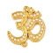 Brass ABS Imitation Pearl Connector Charms, OM Charm, Lead Free & Cadmium Free, Long-Lasting Plated, Rack Plating, Real 18K Gold Plated, 22.5x20x3mm, Hole: 1.2mm